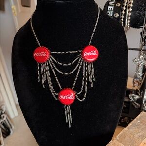 Coca Cola Red and Silver Cap Necklace